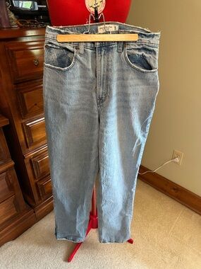 Abercrombie & Fitch Light Blue Women’s Bootcut Jeans with Side Slip X-Long